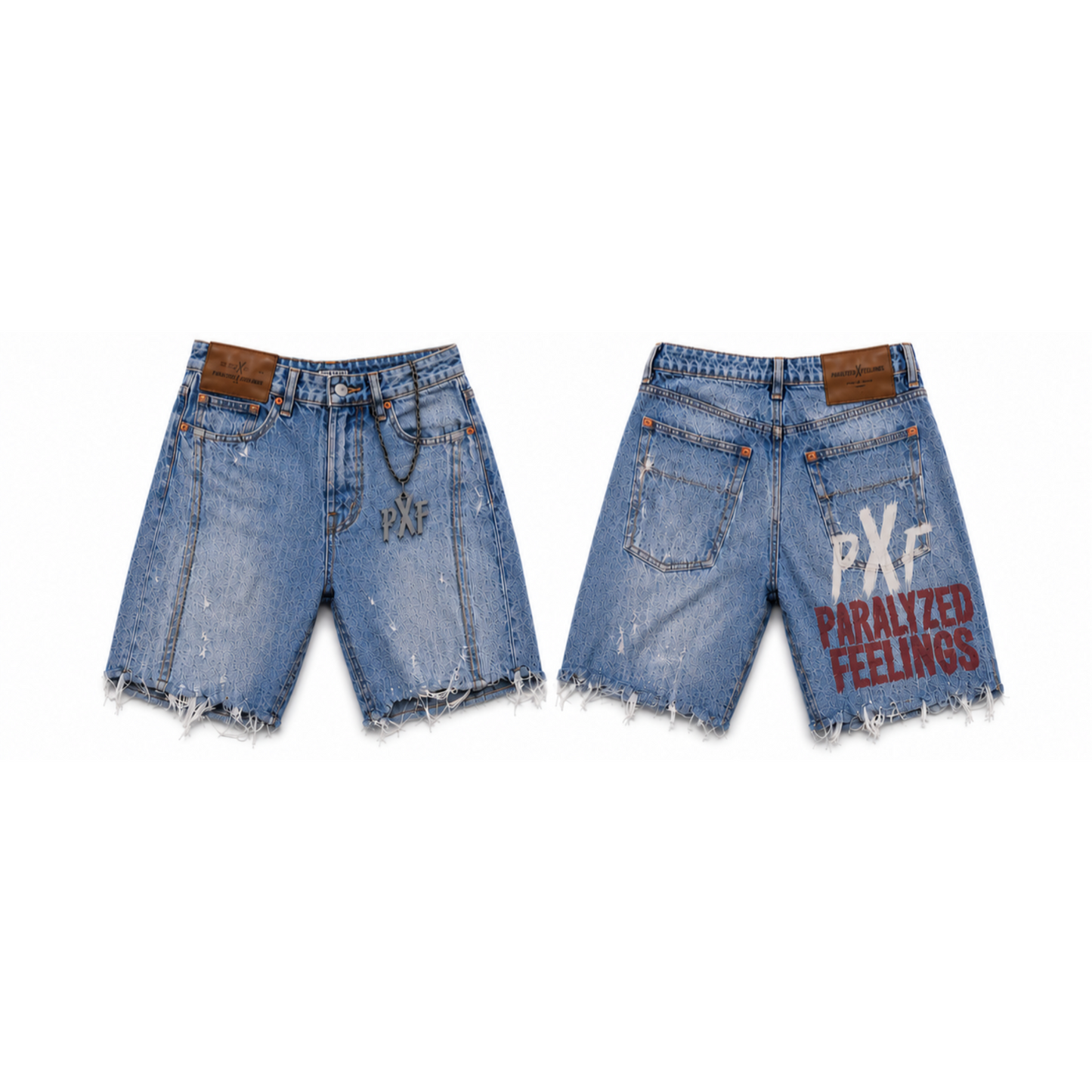 No Feelings Involved Denim Set — Black/Red